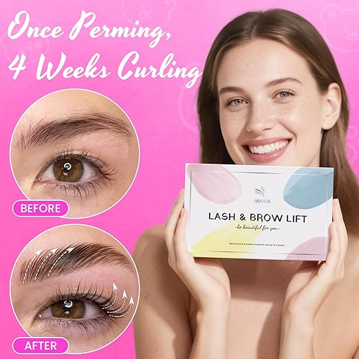 PERMANIA Eyelash Lifting Set, Korean Lash Lifting Set, Gentle Perm for Eyelashes and Eyebrows with Reusable Silicone Eyelash Lifting Pads