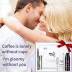 Lifestyle image of a smiling couple with an inset showing the PERMANIA lash and brow lift and tint kit.