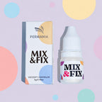 PERMANIA Mix and Fix packaging set with the product box and bottle displayed together on a pastel background.